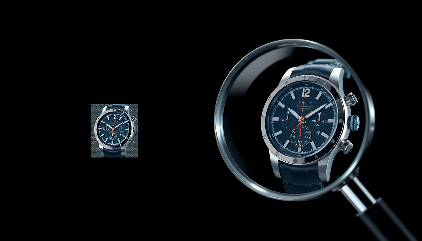 AI image upscaling concept showing low-res to high-res product photo transformation