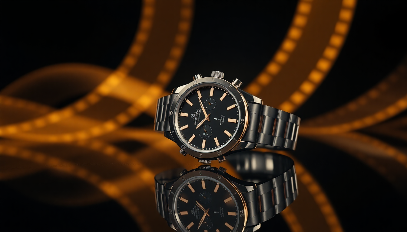 Cinematic product video production with luxury watch and light trails